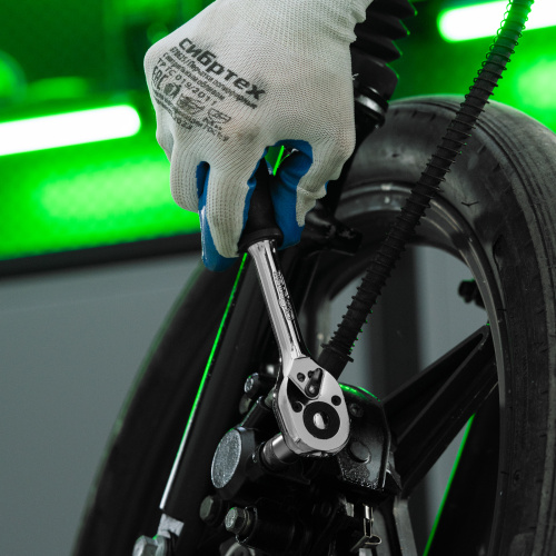 Ключ-трещотка 3/8", 45 зубьев, с быстрым сбросом, CrV, хром Сибртех по ценам производителя в Уфе с доставкой по всей России