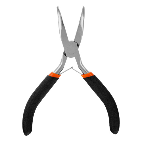 Длинногубцы изогнутые Mini, 130 мм, никелированные, авторазжим Sparta по ценам производителя в Уфе с доставкой по всей России