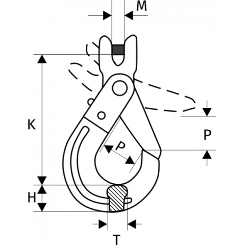 Крюк самозакрывающийся с вилочным сопряжением 1,12 т, размер 6 - 8 по ценам производителя в Уфе с доставкой по всей России