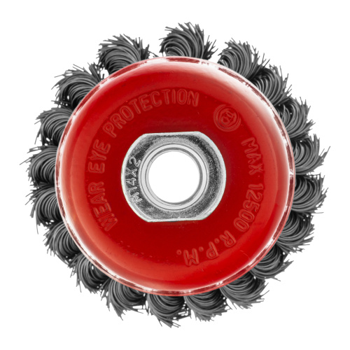 Щетка для УШМ, 75 мм, М14, "чашка", двухрядная, крученая проволока 0.5 мм Matrix по ценам производителя в Уфе с доставкой по всей России