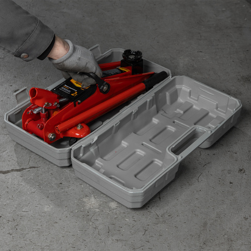 Домкрат гидравлический подкатной, 2 т, h подъема 125-300 мм, в пластиковом кейсе Sparta по ценам производителя в Уфе с доставкой по всей России