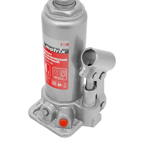Домкрат гидравлический бутылочный, 4 т, высота подъема 194-372 мм, в пластиковый кейсе Matrix по ценам производителя в Уфе с доставкой по всей России