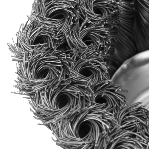 Щетка для УШМ, 100 мм, М14, "чашка", двухрядная, крученая проволока 0.35 мм Matrix по ценам производителя в Уфе с доставкой по всей России