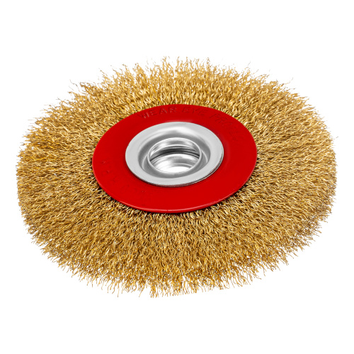 Щетка для точила, 125 мм, посадка 20 мм, плоская, латунированная витая проволока Matrix по ценам производителя в Уфе с доставкой по всей России