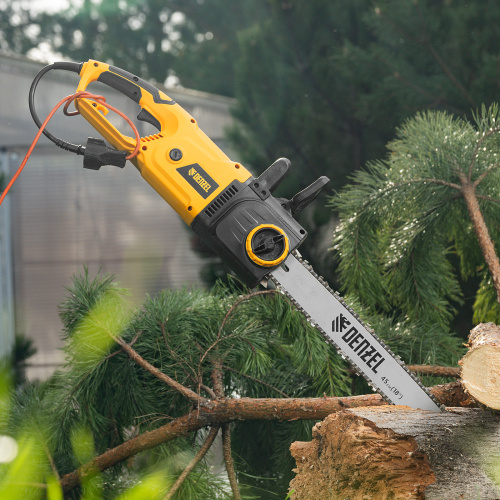 Пила цепная электрическая EDS-2200, 2.2 кВт,продольная, шина 45 см, шаг 3/8, паз 1.3 мм, 62 звена Denzel по ценам производителя в Уфе с доставкой по всей России