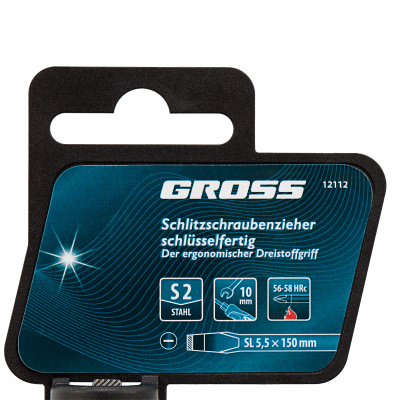 Отвертка SL5.5 x 150 мм, S2, трехкомпонентная рукоятка Gross по ценам производителя в Уфе с доставкой по всей России