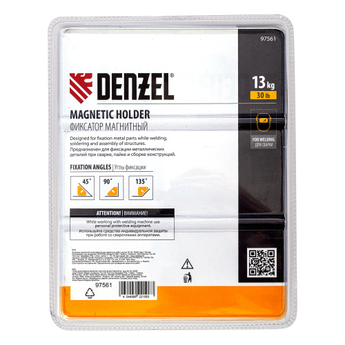 Фиксатор магнитный отключаемый для сварочных работ усилие 30 LB, 45х90 град. Denzel по ценам производителя в Уфе с доставкой по всей России