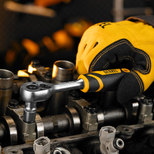 Ключ-трещотка 1/4", 90 зубьев, с быстрым сбросом, CrV Denzel по ценам производителя в Уфе с доставкой по всей России