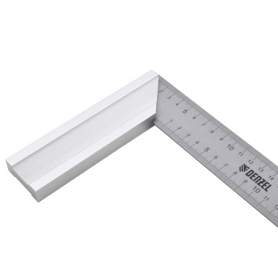 Угольник стальной 300 мм, нержавеющая сталь, градуировка, алюминиевое основание Denzel по ценам производителя в Уфе с доставкой по всей России