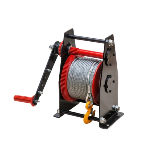 Лебедка ручная барабанная с тросом 500/1000кг  60м с храповым механизмом и полиспастом TOR ЛР по ценам производителя в Уфе с доставкой по всей России