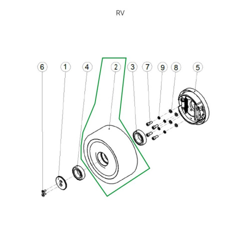 Грузовое колесо ричтрака RV, 300х120 мм, PU по ценам производителя в Уфе с доставкой по всей России