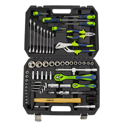 Набор инструментов 76 предметов CrV, 1/2", 1/4" Сибртех по ценам производителя в Уфе с доставкой по всей России