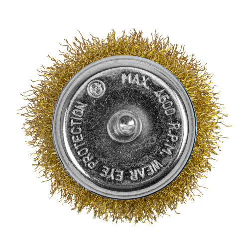 Щетка для дрели, 65 мм, "чашка" со шпилькой, латунированная витая проволока Matrix по ценам производителя в Уфе с доставкой по всей России