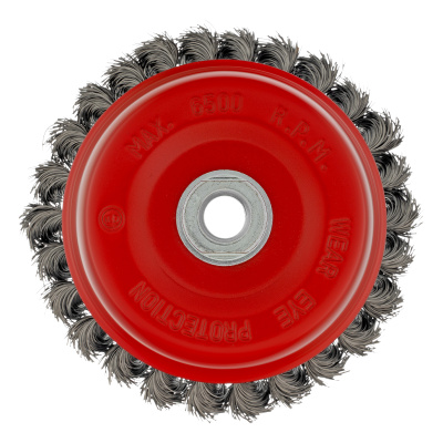 Щетка для УШМ, 125 мм, М14, "чашка", крученая проволока 0.35 мм Matrix по ценам производителя в Уфе с доставкой по всей России