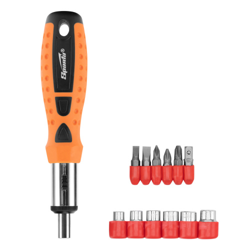 Отвертка реверсивная, биты, головки торцевые, 14 шт, Sparta по ценам производителя в Уфе с доставкой по всей России