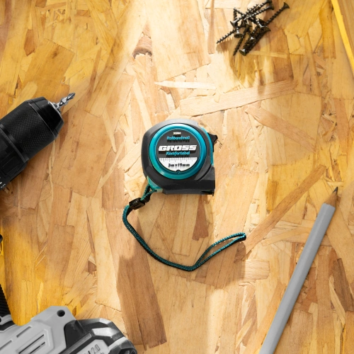 Рулетка Komfortabel 3 м х 19 мм,обрезиненный корпус Gross по ценам производителя в Уфе с доставкой по всей России