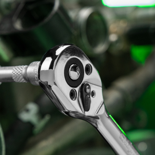 Ключ-трещотка 1/4", 45 зубьев, цельнометаллический, с быстрым сбросом, CrV, хром Сибртех по ценам производителя в Уфе с доставкой по всей России