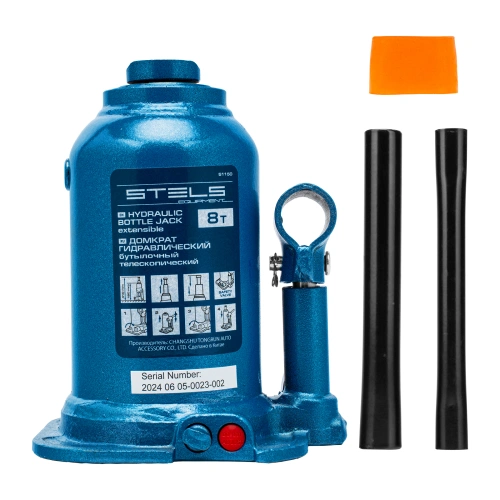 Домкрат гидравлический бутылочный телескопический, 8 т, подъем 180-410 мм Stels по ценам производителя в Уфе с доставкой по всей России