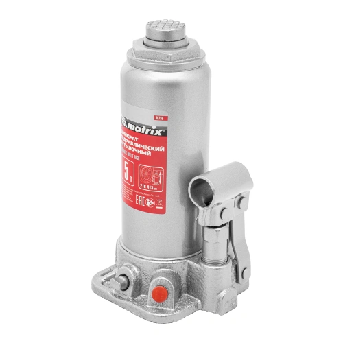 Домкрат гидравлический бутылочный, 5 т, высота подъема 216-413 мм, в пластиковый кейсе Matrix по ценам производителя в Уфе с доставкой по всей России
