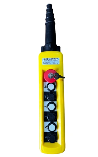 Пульт управления XAC-A6913Y для тали (6 кнопок, 2 скорости, ключ-марка, стоп, IP65, 380В) купить в Москве с доставкой по всей России | ProtosMarket.ru