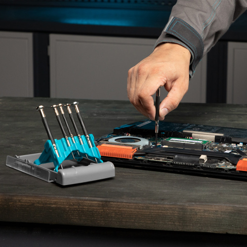 Набор отверток для точной механики, CrMo, металлические обрезиненные рукоятки, 6 шт, бокс трансформер Gross по ценам производителя в Уфе с доставкой по всей России