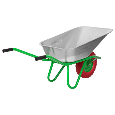 Тачка садово-строительная с PU колесом, грузоподъемность 180 кг, объем 90 л Сибртех по ценам производителя в Уфе с доставкой по всей России