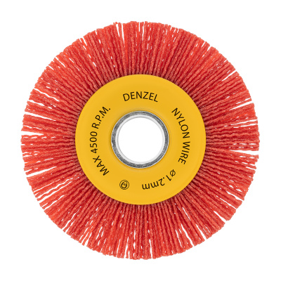 Щетка для УШМ, 125 мм, Плоская, нейлоновая щетина, посадка 22,2 мм Denzel по ценам производителя в Уфе с доставкой по всей России
