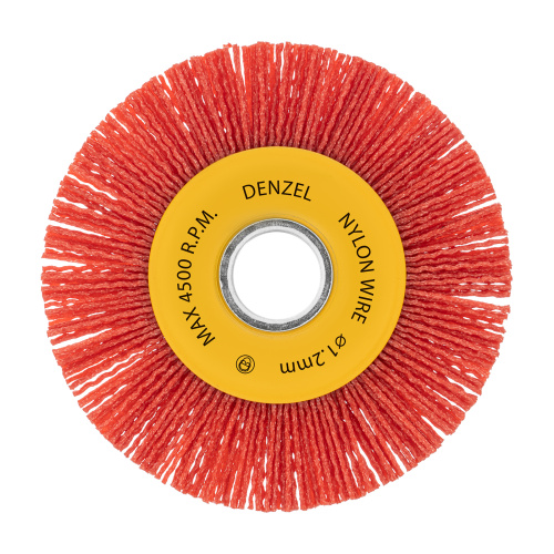 Щетка для УШМ, 125 мм, Плоская, нейлоновая щетина, посадка 22,2 мм Denzel по ценам производителя в Уфе с доставкой по всей России