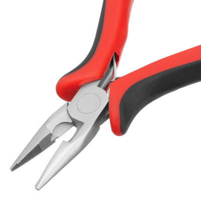 Длинногубцы прямые Mini, 130 мм, никелированные, авторазжим, двухкомпонентные рукоятки Matrix по ценам производителя в Уфе с доставкой по всей России