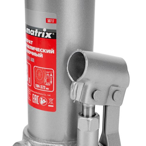 Домкрат гидравлический бутылочный, 3 т, высота подъема 194-372 мм Matrix по ценам производителя в Уфе с доставкой по всей России