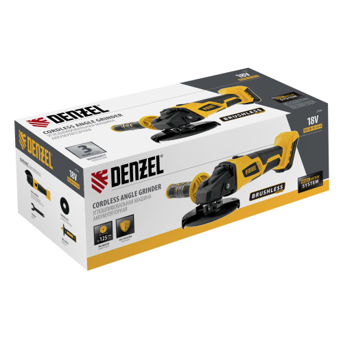 Машина углошлифовальная аккумуляторная бесщет. BLG-IB-18-125-0, Li-ion, 18 В Denzel по ценам производителя в Уфе с доставкой по всей России
