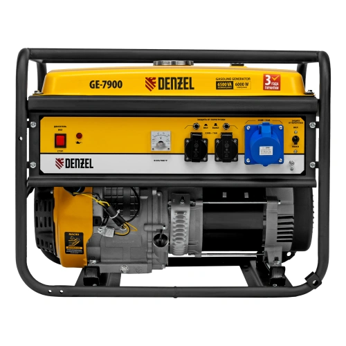Генератор бензиновый GE 7900, 6.5 кВт, 220 В/50 Гц, 25 л, ручной пуск Denzel по ценам производителя в Уфе с доставкой по всей России