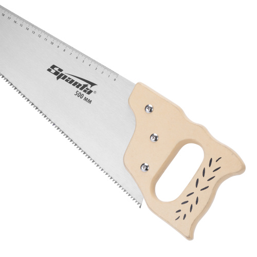 Ножовка по дереву, 400 мм, 7-8 TPI, каленый зуб, линейка, деревянная рукоятка Sparta по ценам производителя в Уфе с доставкой по всей России