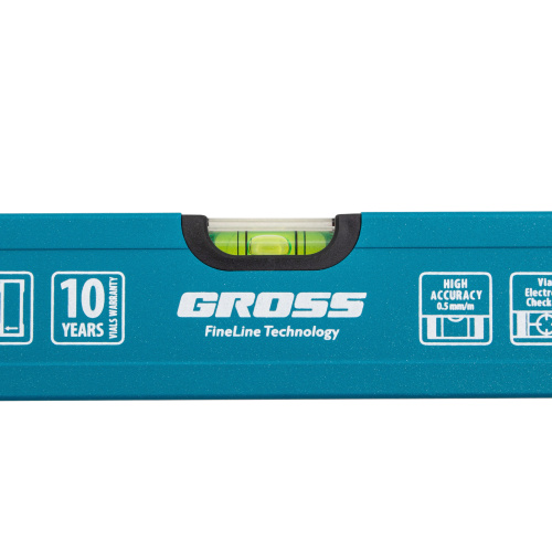 Уровень алюминиевый усиленный, 600 мм, 3 глазка Gross по ценам производителя в Уфе с доставкой по всей России