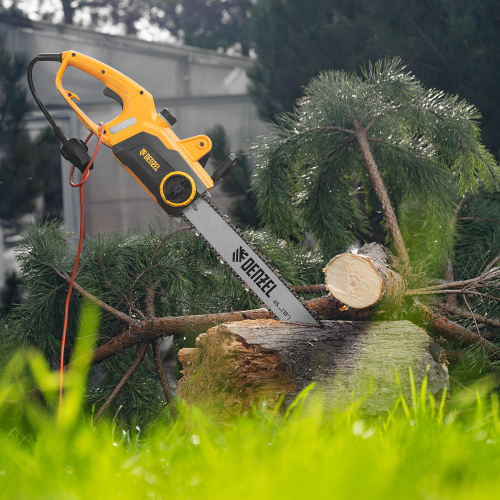 Пила цепная электрическая EDS-2200P, 2.2 кВт,поперечная, шина 45 см, шаг 3/8, паз 1.3 мм, 63 звена Denzel по ценам производителя в Уфе с доставкой по всей России