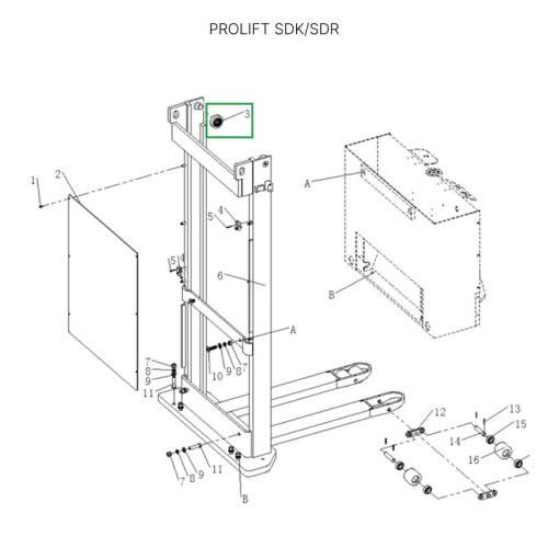 Ролик мачты  для штабелеров SDR/SDK 1,5-2 т по ценам производителя в Уфе с доставкой по всей России