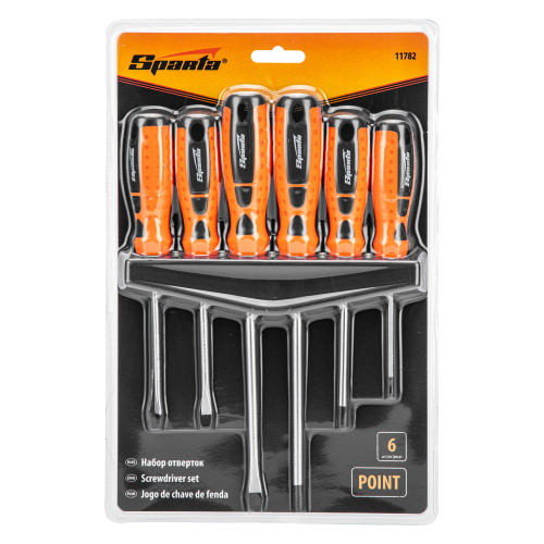 Набор отверток "Point", CrV, двухкомпонентные рукоятки, 6 шт, Sparta по ценам производителя в Уфе с доставкой по всей России