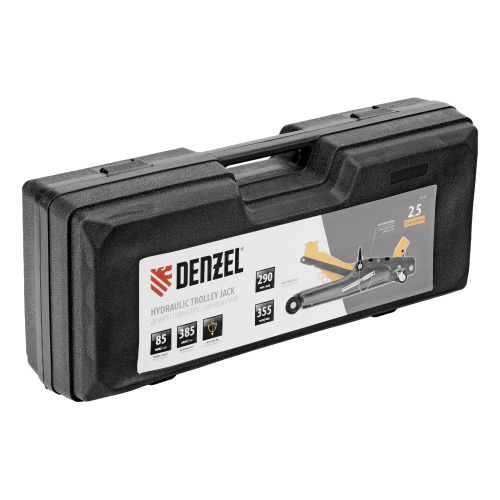 Домкрат гидравлический подкатной с фиксатором, 2,5 т,  85-385 мм, в пласт. кейсе Denzel по ценам производителя в Уфе с доставкой по всей России