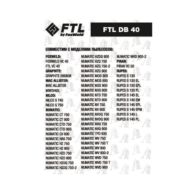 Мешок-пылесборник FTL DB 40 (комплект 2 шт.) по ценам производителя в Уфе с доставкой по всей России