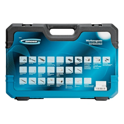 Набор инструментов, 1/4", 1/2", CrV, 120 зубьев, 115 предметов Gross по ценам производителя в Уфе с доставкой по всей России