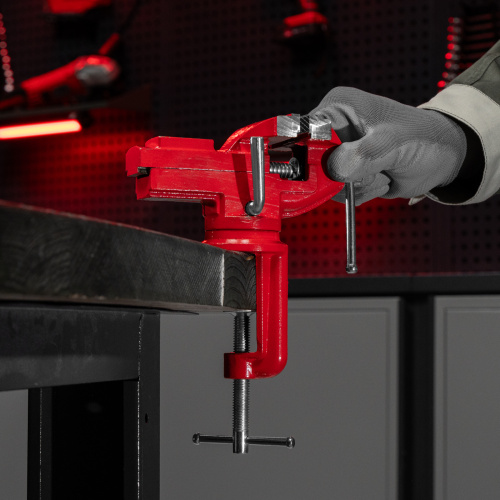 Тиски слесарные, 80 мм, настольные, поворотные, c наковальней MTX по ценам производителя в Уфе с доставкой по всей России