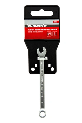 Ключ комбинированный, 6 мм, CrV, матовый хром Matrix по ценам производителя в Уфе с доставкой по всей России