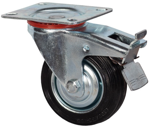 Колесо промышленное поворотное с тормозом 100 мм - SCb 42 по ценам производителя в Уфе с доставкой по всей России