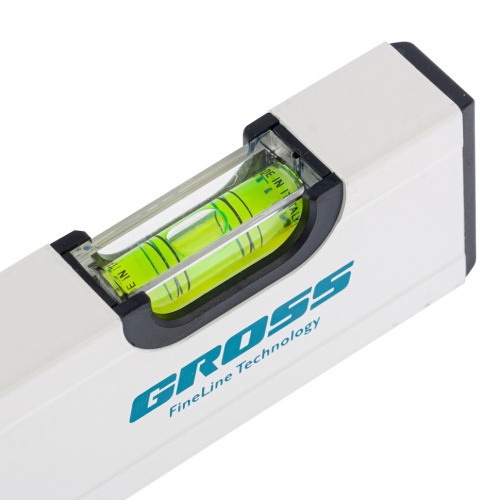 Уровень алюминиевый, 200 мм, фрезерованный, 2 глазка, магнитный Gross по ценам производителя в Уфе с доставкой по всей России