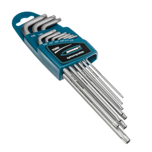Набор ключей имбусовых Torx -TT, 9 шт: T10-T50, экстра-длинные, S2, сатинированные Gross по ценам производителя в Уфе с доставкой по всей России