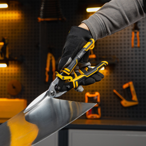 Ножницы по металлу, 315 мм, прямой проходной рез, сталь-CrMo, трехкомпонентные рукоятки Denzel по ценам производителя в Уфе с доставкой по всей России