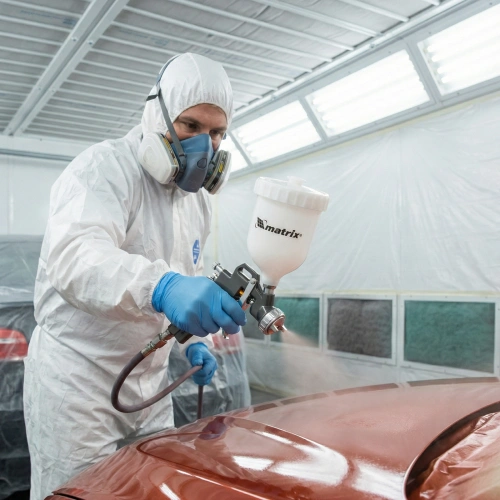 Набор пневмоинструмента, 5 предметов, быстросъемное соединение, краскораспылитель с верхним бачком Matrix по ценам производителя в Уфе с доставкой по всей России