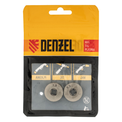 Подающий ролик, V профиль под стальную проволоку 0,8-1мм, посадка квадрат, 2 шт Denzel по ценам производителя в Уфе с доставкой по всей России