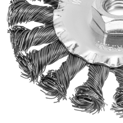 Щетка для УШМ 100 мм, М14, плоская, крученая проволока 0.5 мм Matrix по ценам производителя в Уфе с доставкой по всей России