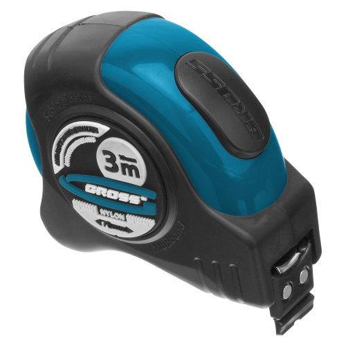 Рулетка "Schlagfest",3 м x 19 мм,магнитный обрезиненный зацеп,двусторонняя шкала,Нейлоновое покрытие,автоматическая фиксация Gross по ценам производителя в Уфе с доставкой по всей России